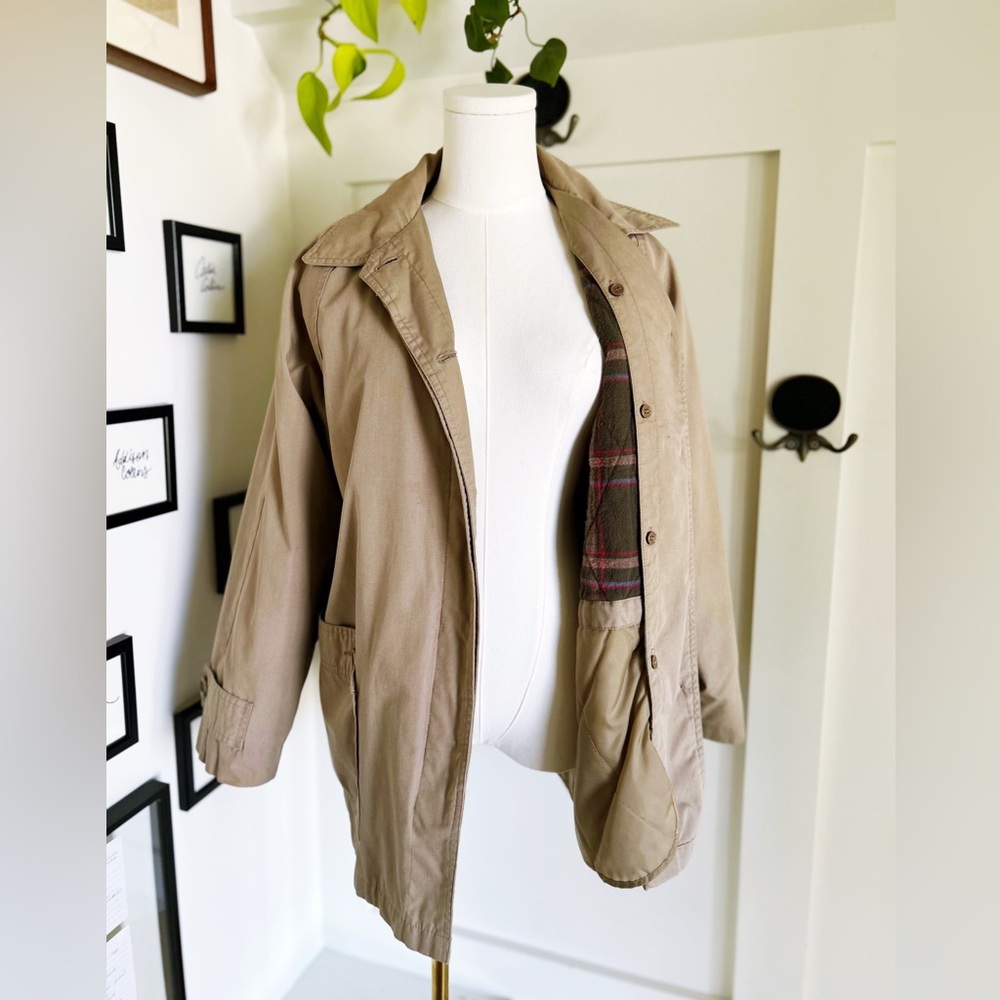 Vintage Tan Heritage Utility Jacket Plaid Lined | Women’s Medium - Picture 4 of 9